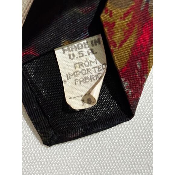 Vintage Oscar De La Renta Silk Men’sTie art to wear watercolor deep rich colors - Picture 4 of 8